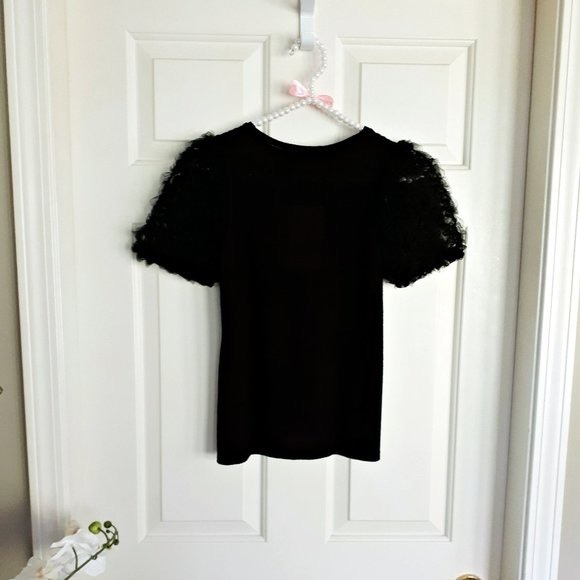 NWT Zara black contrast short sleeve sweater top - Picture 5 of 6
